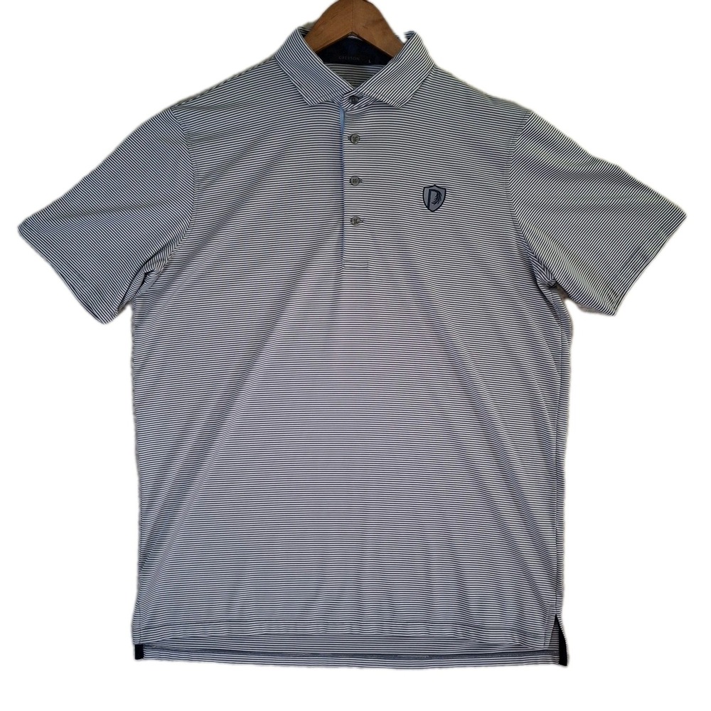 Greyson Polo Shirt Men's L Gray Striped Parkland Golf & Country Club Performance - Picture 2 of 8